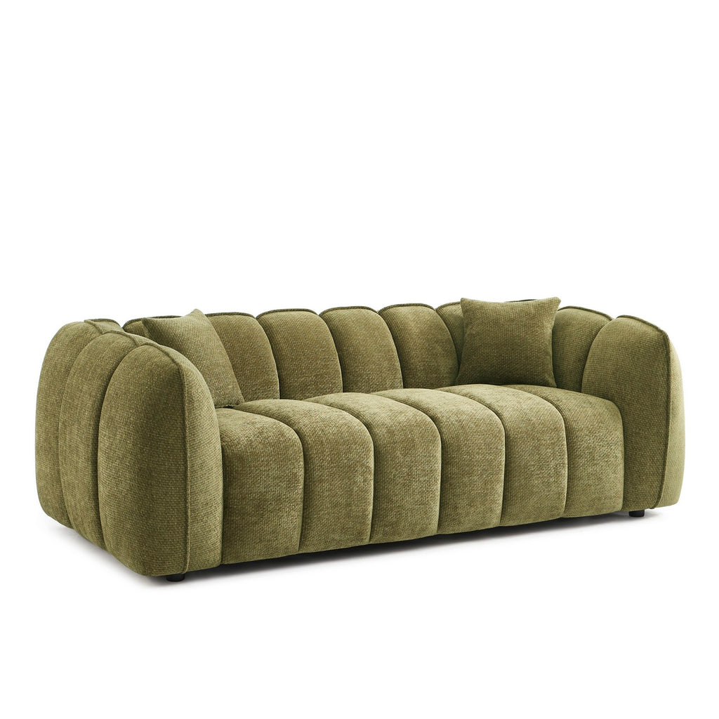 Matilda - Sofá 3 Plazas - Tela Chenilla - Verde