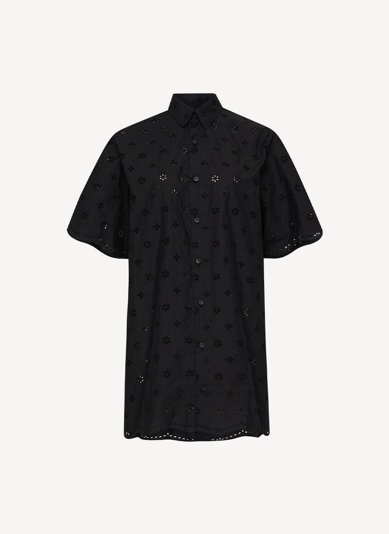Matteau - Mini-Robe Chemise Brodée - Black - Femme
