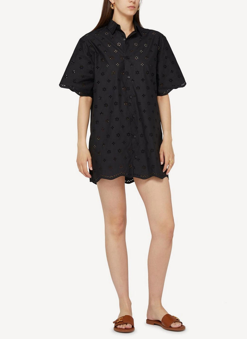 Matteau - Mini-Robe Chemise Brodée - Black - Femme