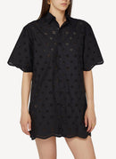 Matteau - Mini-Robe Chemise Brodée - Black - Femme