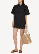 Matteau - Mini-Robe Chemise Brodée - Black - Femme