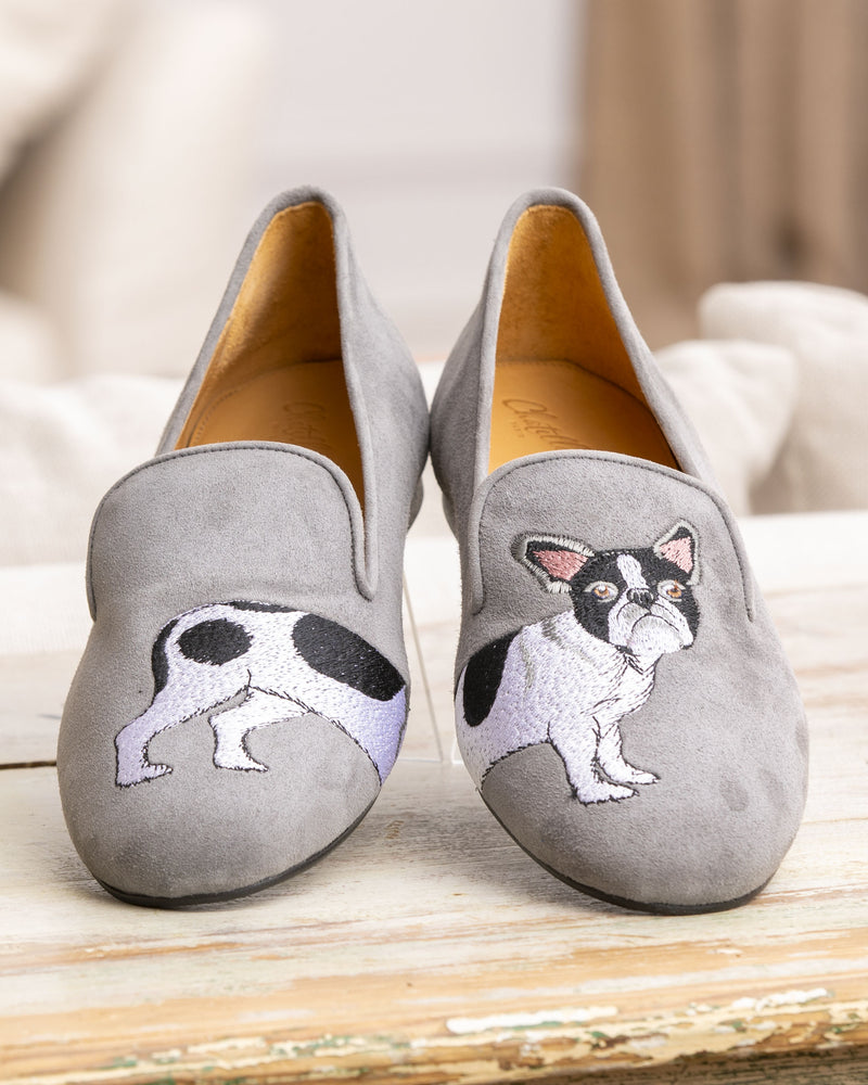 Slippers Bouledogue - Gris - Femme