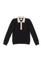 Jersey Cuello Polo Botones Maxine - Negro Blanco