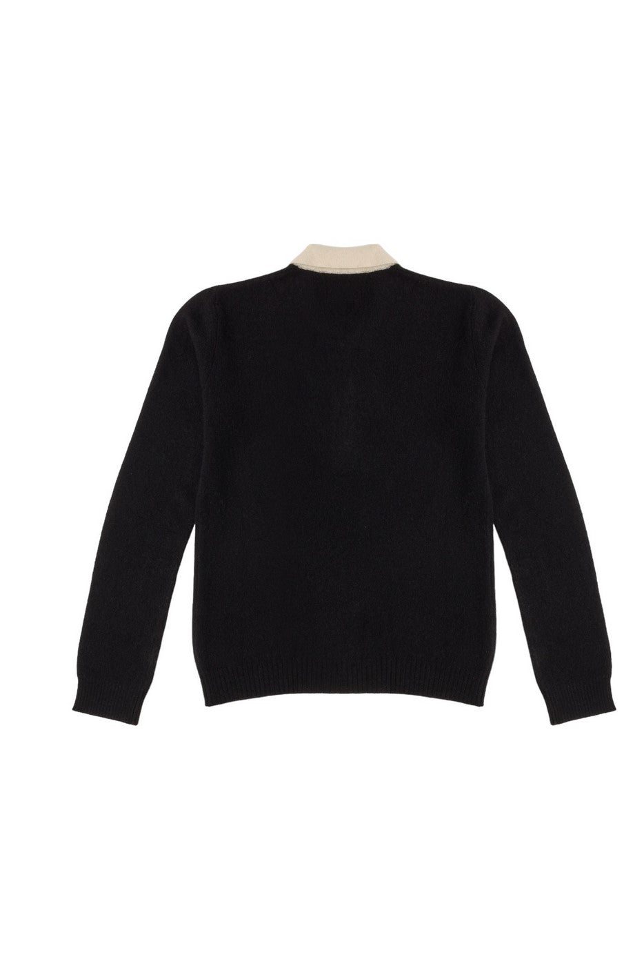 Jersey Cuello Polo Botones Maxine - Negro Blanco