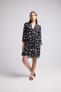 Vestido Corto - Maya - Negro Lunares Blancos