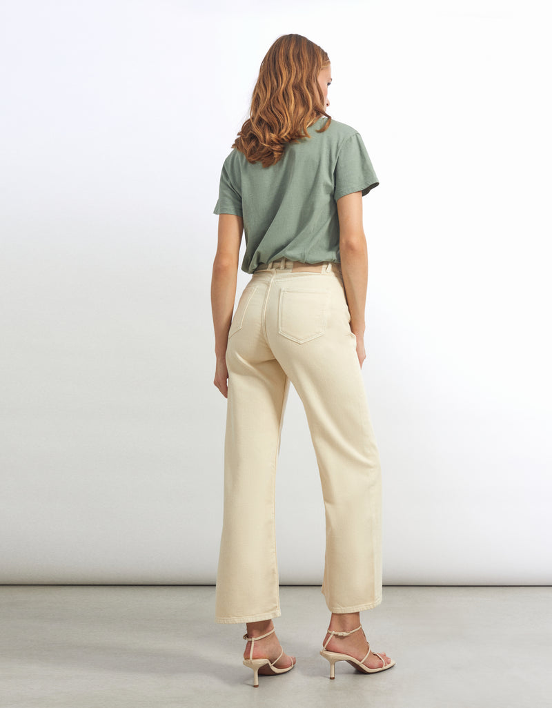 Reiko - Pantalones anchos de mujer Mayane Denim Off White