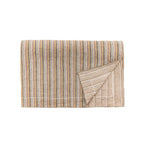 Plaid En Lin À Rayures - Beige