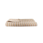 Plaid En Lin À Rayures - Beige