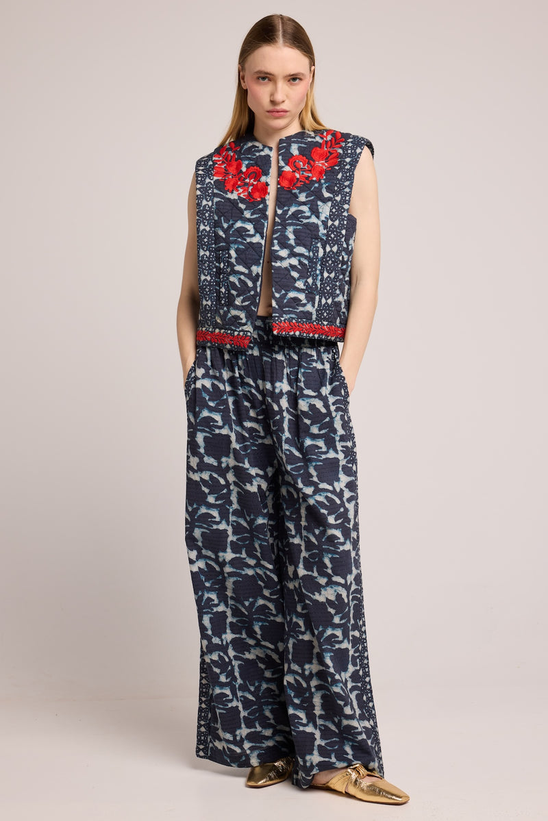 Veste Sans Manche Mazan - Print Bleu