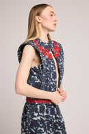 Veste Sans Manche Mazan - Print Bleu