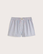 Boxer En Popeline À Rayures - Rose Et Bleu