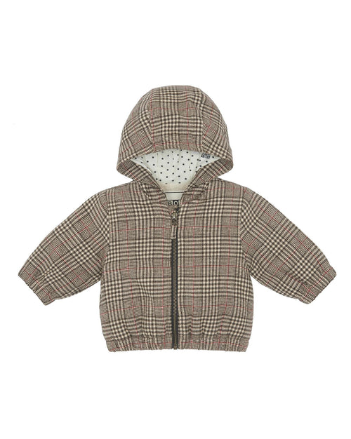 Veste Balloon Marron Bébé En Tweed À Carreaux