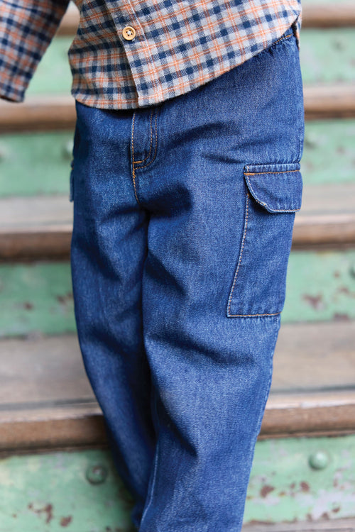 Pantalon - Cargo Chambray Bleu