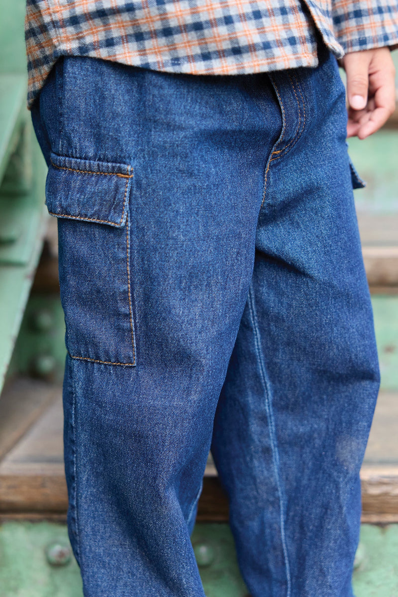 Pantalon - Cargo Chambray Bleu