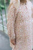 Robe - Jeli Imprimé Fleuri Rose