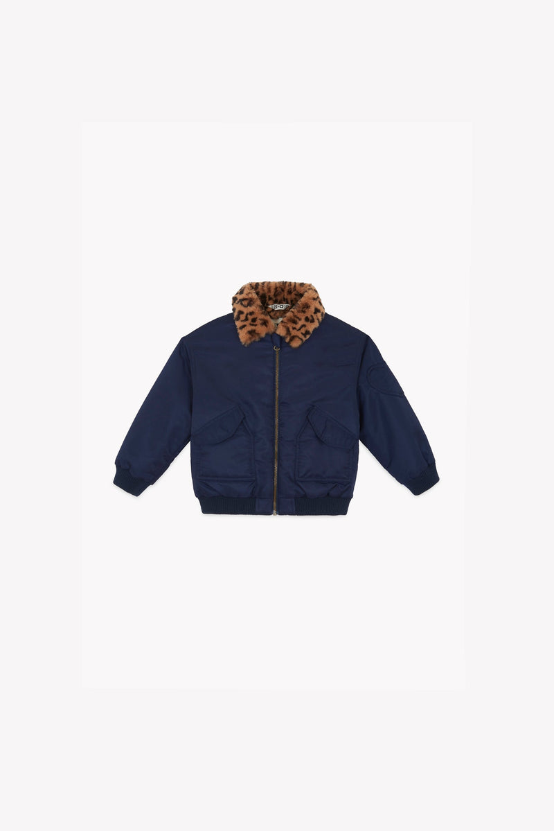 Bomber - Joyce Navy Intérieur Léopard