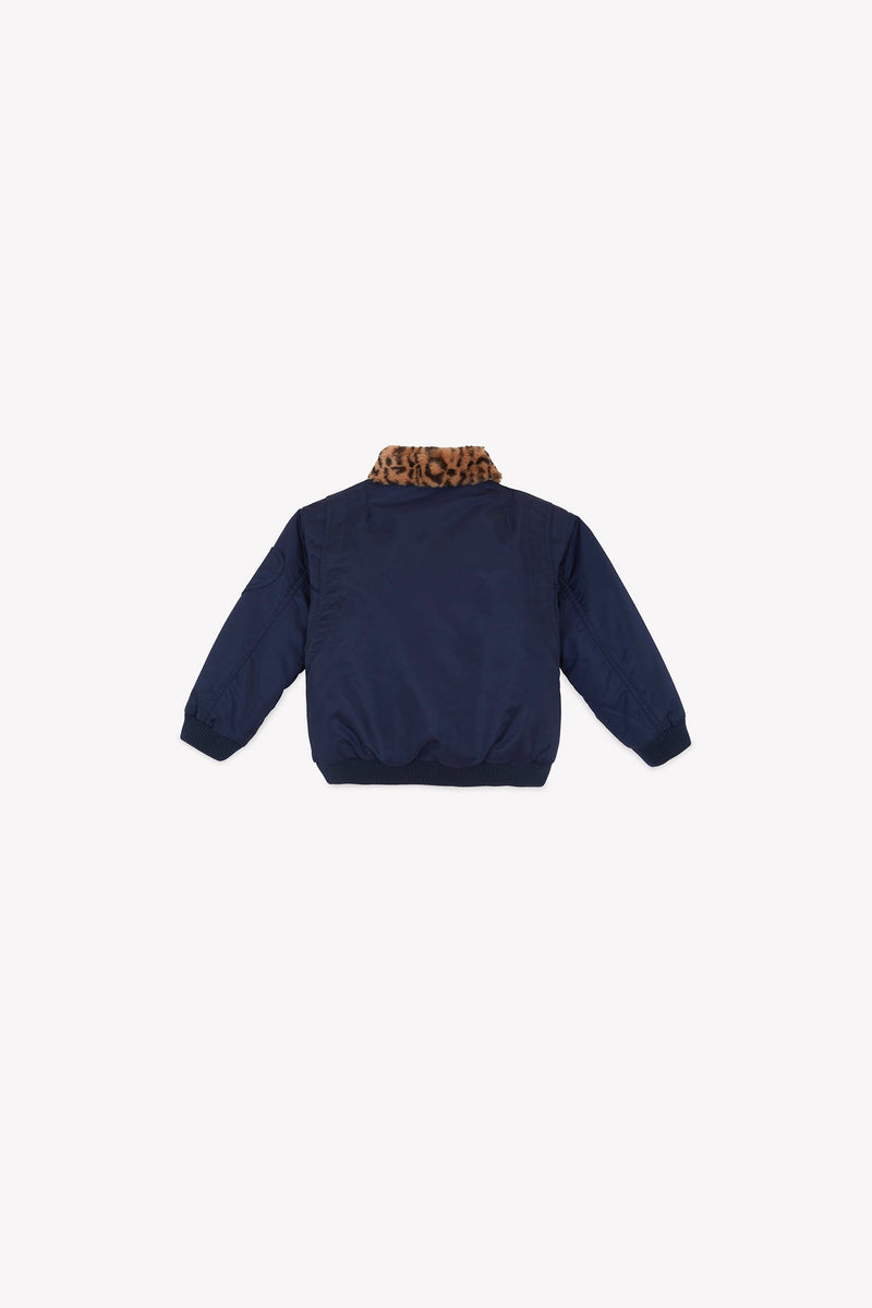 Bomber - Joyce Navy Intérieur Léopard