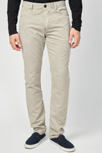 Sergé Extensible En Lin 5 Poches - Pigment Limoneux - Homme