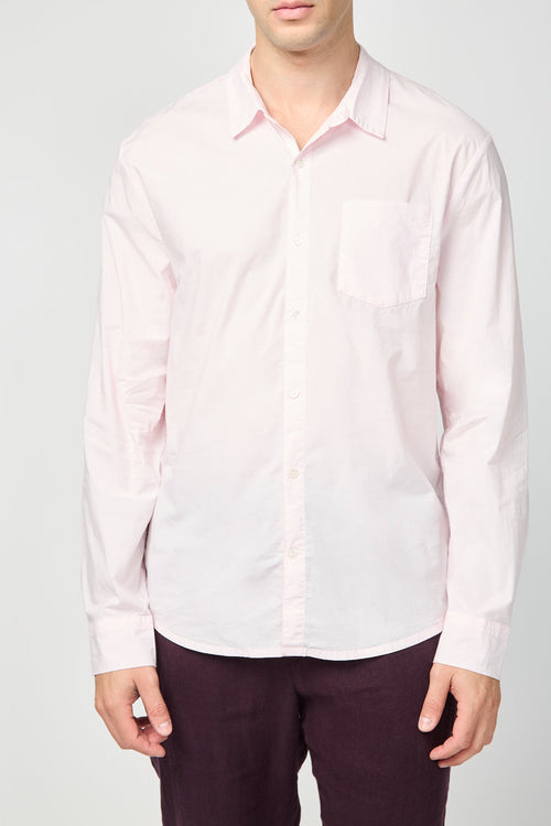 Camisa de popelina elástica teñida Gmt - Pigmento rosa - Hombre