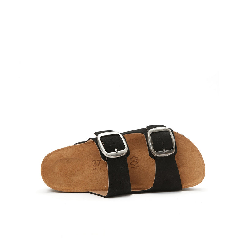 Sandales Zoe Suede Leather Black - Femme