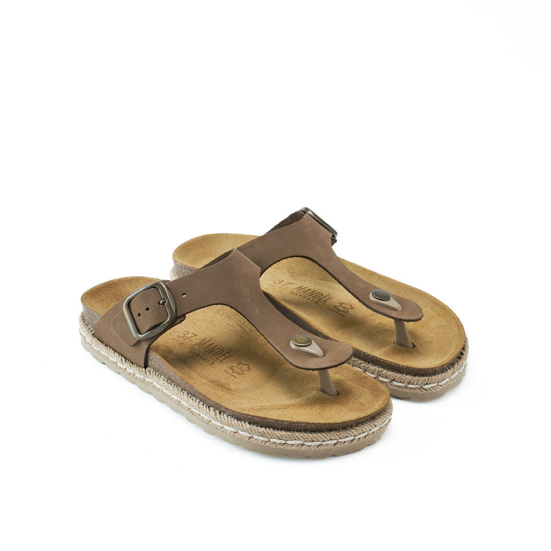 Tongs Gala Nubuck Brown - Femme