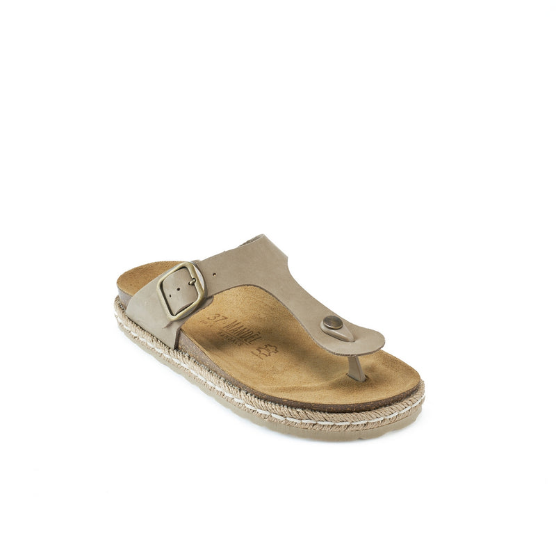 Tongs Gala Nubuck Taupe - Femme