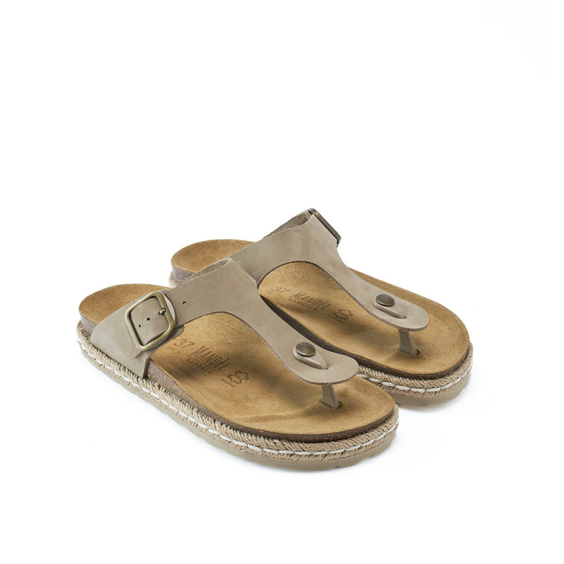 Tongs Gala Nubuck Taupe - Femme