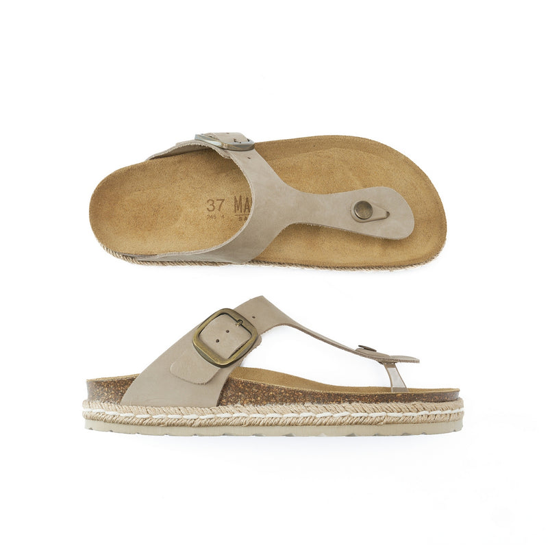 Tongs Gala Nubuck Taupe - Femme