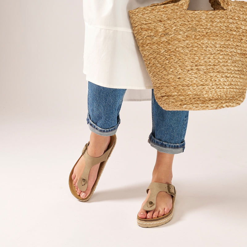 Tongs Gala Nubuck Taupe - Femme