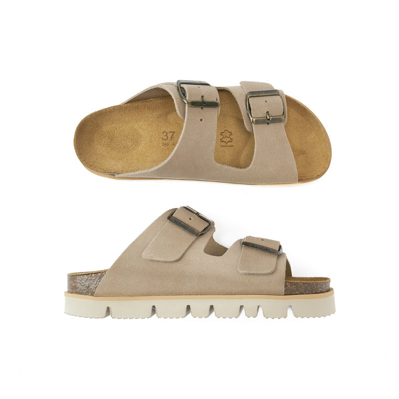 Sandales Ana Suede Taupe - Femme