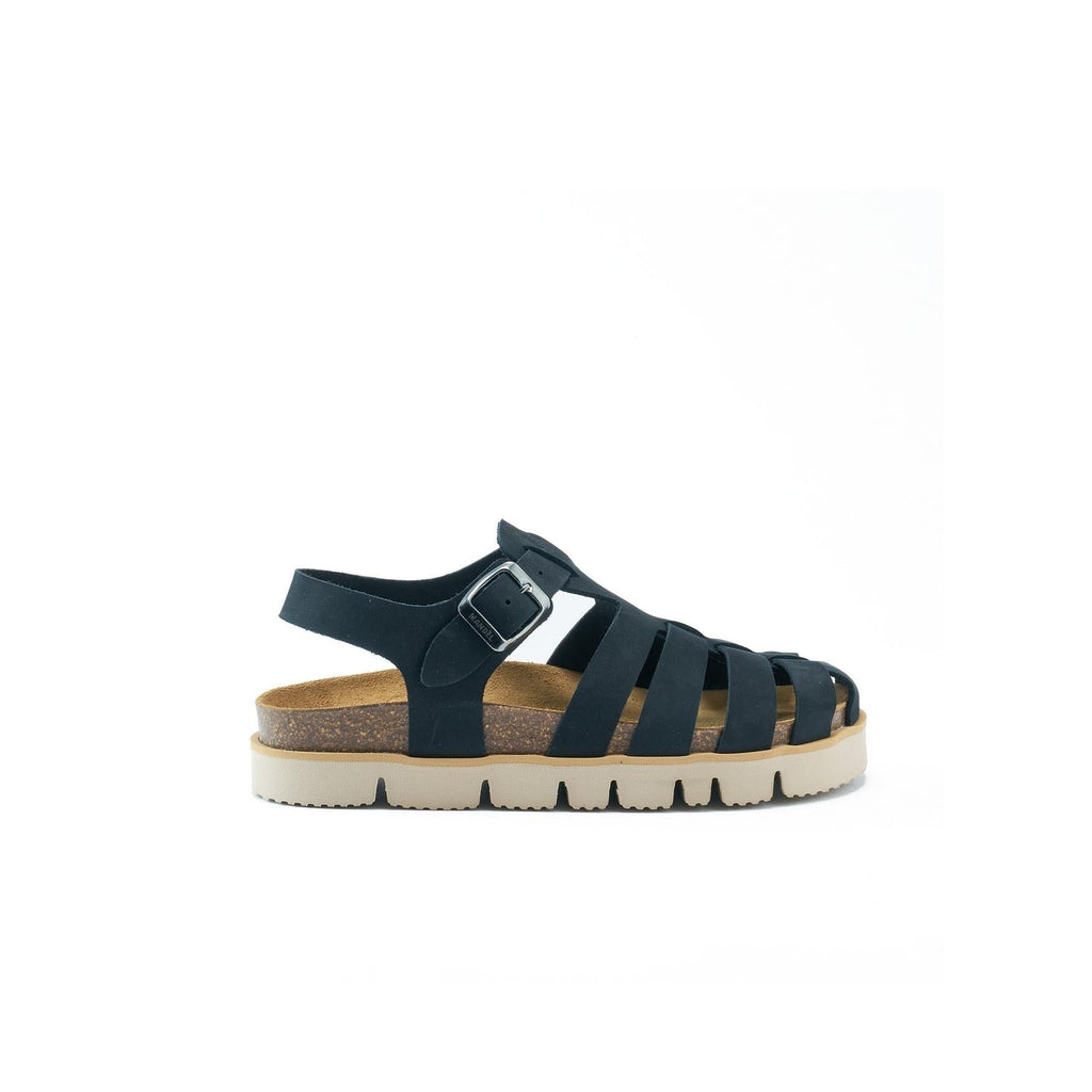 Helena Nubuck Black Sandals - Women