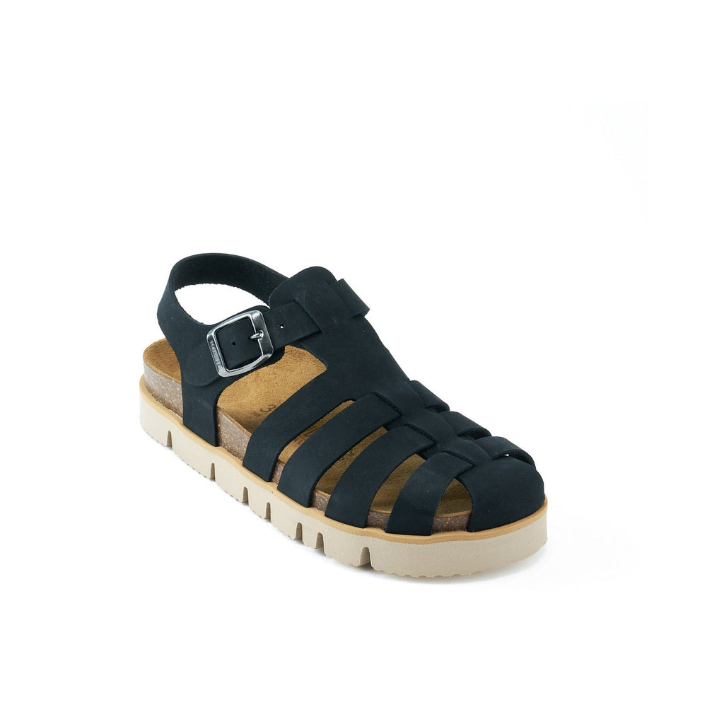 Helena Nubuck Black Sandals - Women