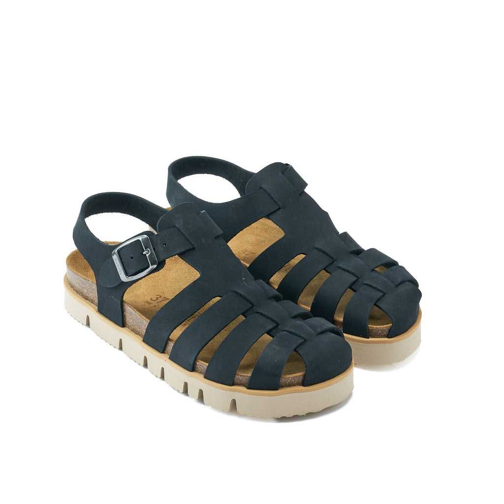 Helena Nubuck Black Sandals - Women