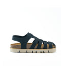 Mandel - Helena Nubuck Black Sandals - Women's