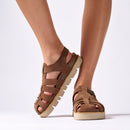 Sandales Helena Nubuck Brown - Femme