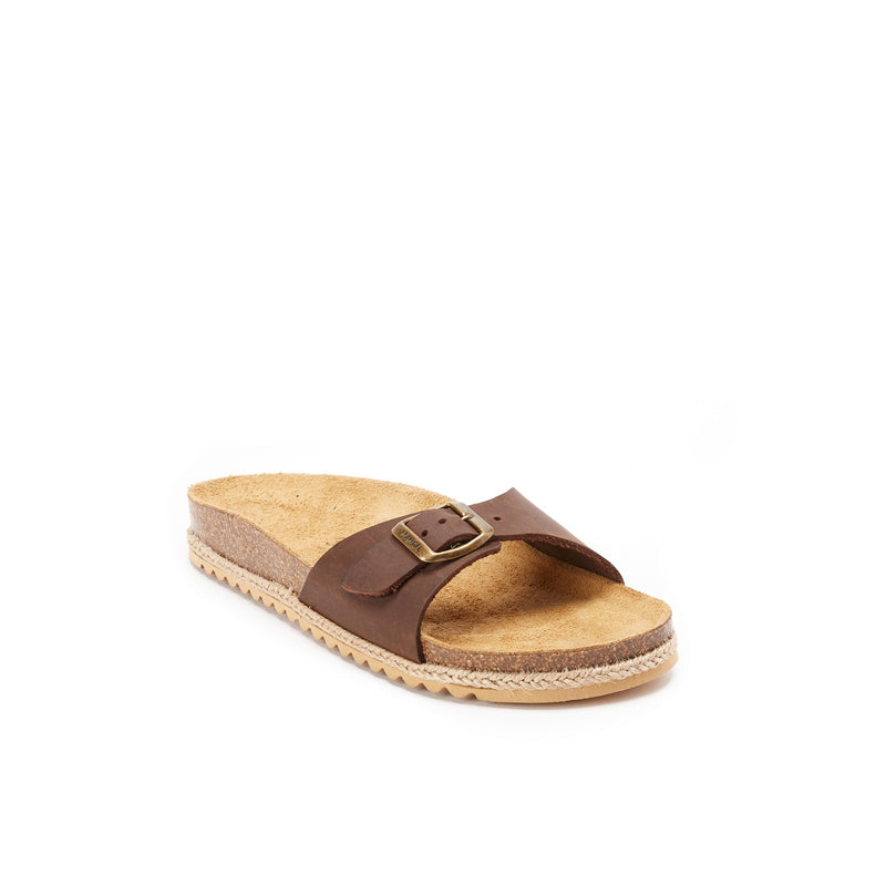 Sandales Agata Oiled Leather Dark Brown - Femme