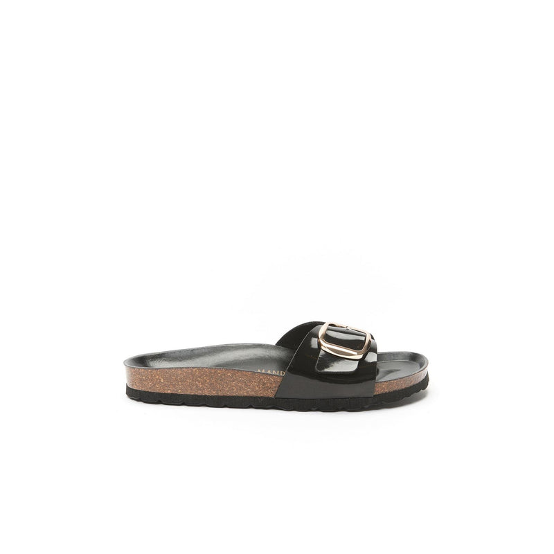 Sandales Agata Big Buckle Patent Black - Femme
