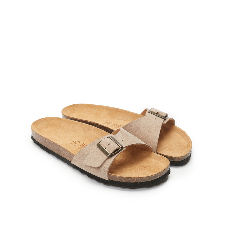 Agata Suede Leather Taupe Sandals - Men