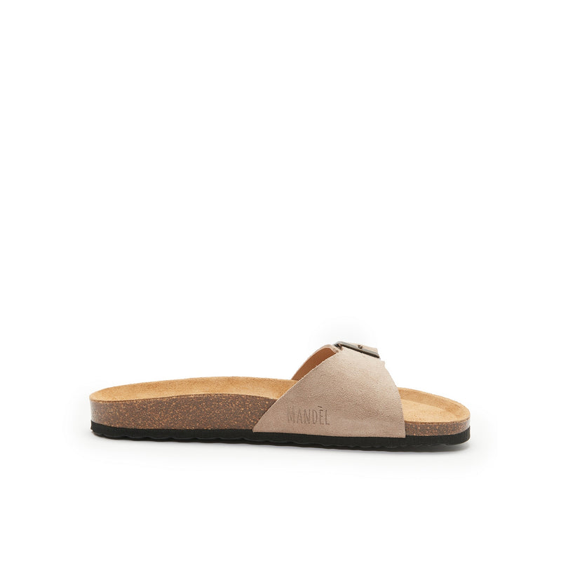 Agata Suede Leather Taupe Sandals - Men