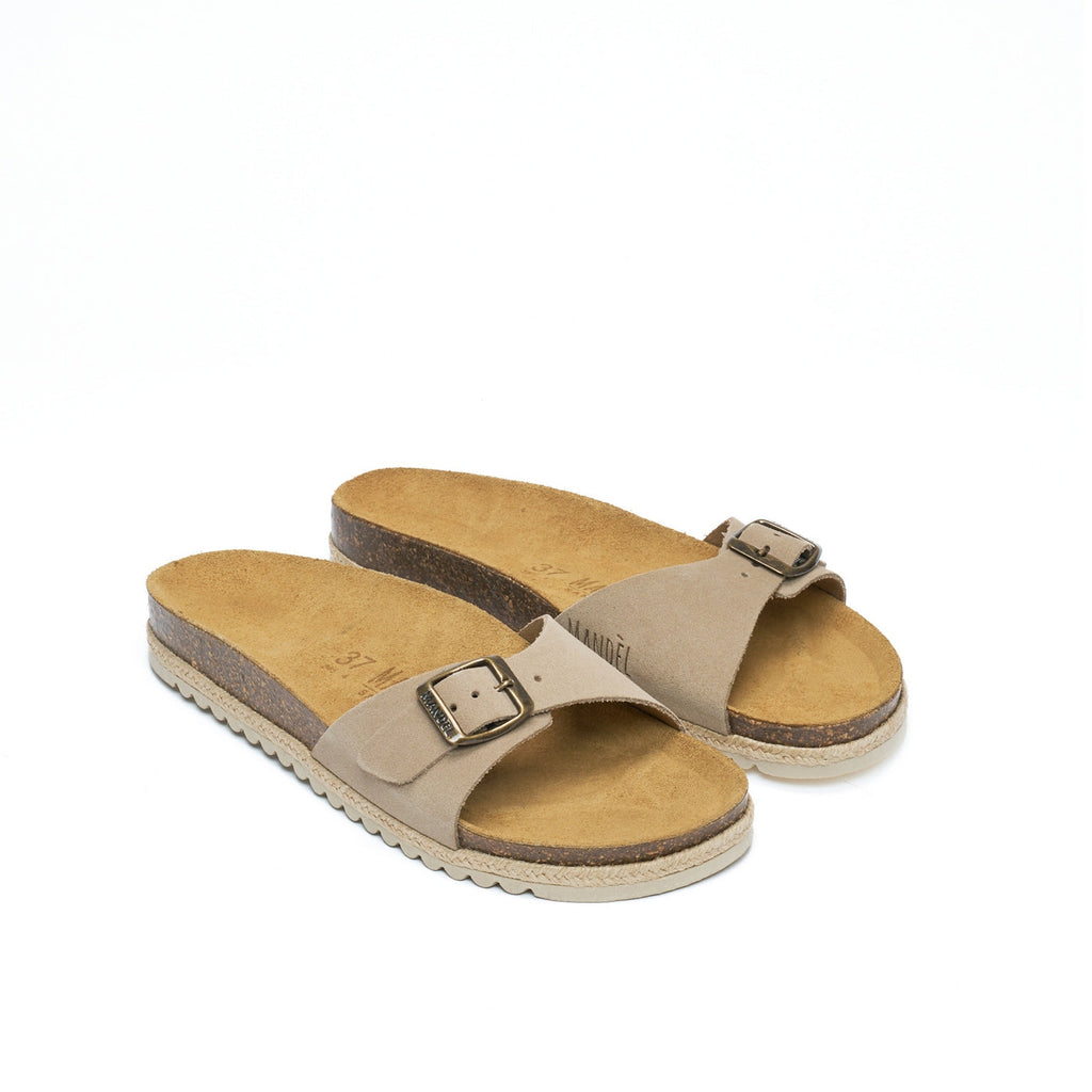 Agata Suede Taupe Sandals - Women