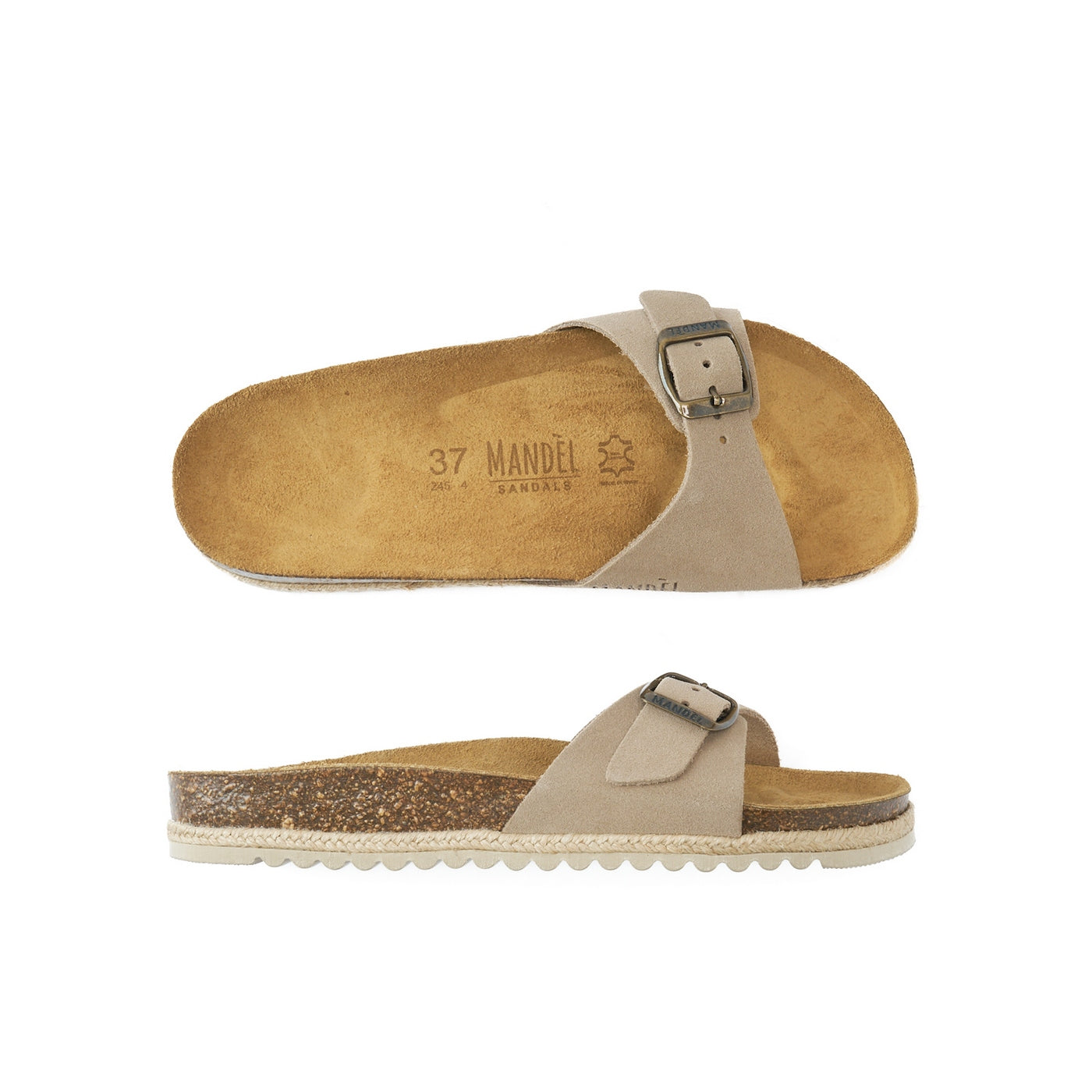 Agata Suede Taupe Sandals - Women