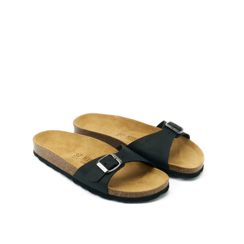 Sabots Agata Oiled Leather Black - Femme