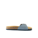 Agata Big Buckle Nubuck Ultramarine Clogs - Women's
