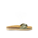 Agata Nubuck Olive Green Clogs - Women