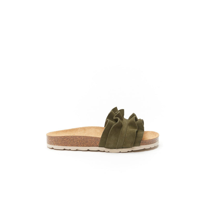 Sandales Sofia Suede Leather Moss Green - Femme