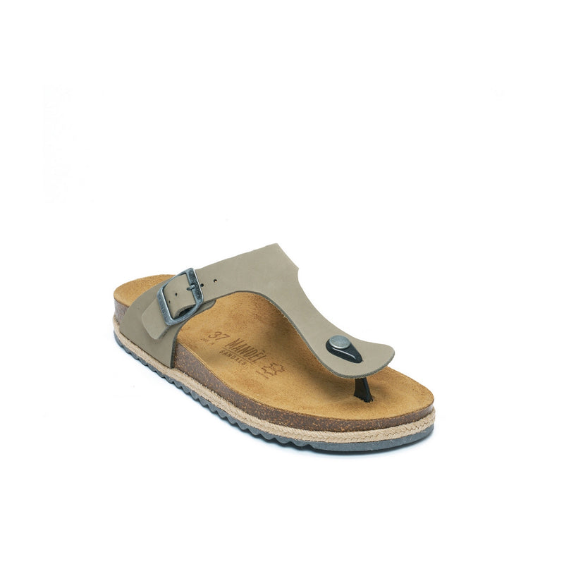 Chanclas Blanca Nubuck Gris - Mujer
