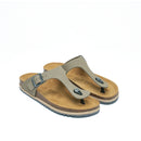Chanclas Blanca Nubuck Gris - Mujer