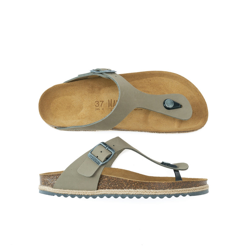 Chanclas Blanca Nubuck Gris - Mujer