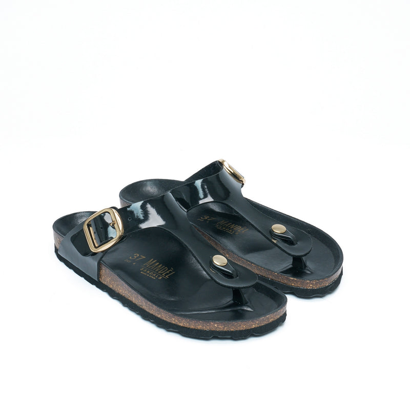 Tongs Blanca Big Buckle Black - Femme