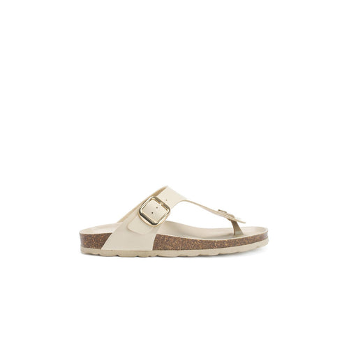 Tongs Blanca Big Buckle Beige - Femme
